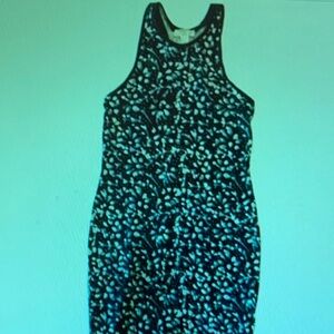 LOFT Black and White Maxi Dress